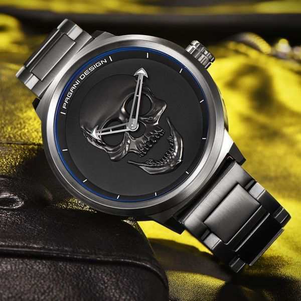 海外ブランド 高級 クォーツ 腕時計 人気のスカル メンズ 防水 ブラック メタルバンド J01の通販はau Pay マーケット オータムネットショップ