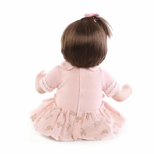 リボーンドール リアル赤ちゃん人形 ハンドメイド海外ドール 衣装とおしゃぶり・哺乳瓶付き 一つ結び ピンクワンピース 女の子