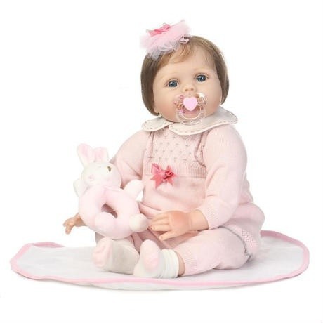 リボーンドール 赤ちゃん人形 ベビー人形 ベビードール 海外ドール リアル ハンドメイド 高級 衣装付き うさぎさんと女の子