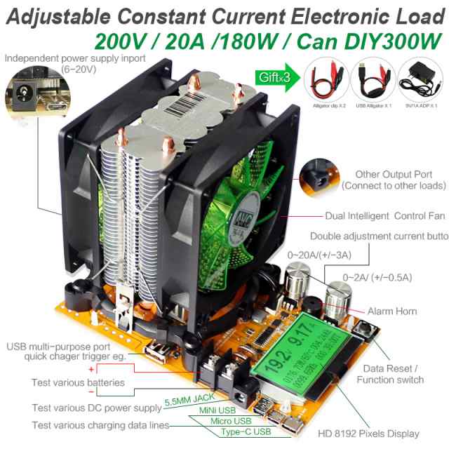 チェッカー テスター 180W バッテリ容量テスター 電源インジケータ 電子負荷 DC12V 18650放電 抵抗USB チェック テストの通販はau  PAY マーケット - オータムネットショップ