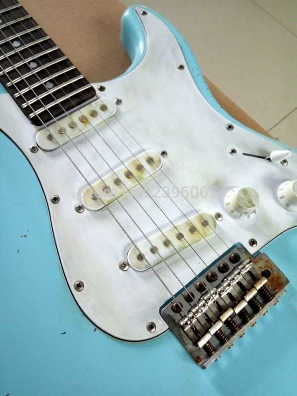 エレキギター 38インチ カスタム 本体 手作り ハンドメイド ブラジル木 水色 ブルー バンドの通販はau Pay マーケット オータムネットショップ