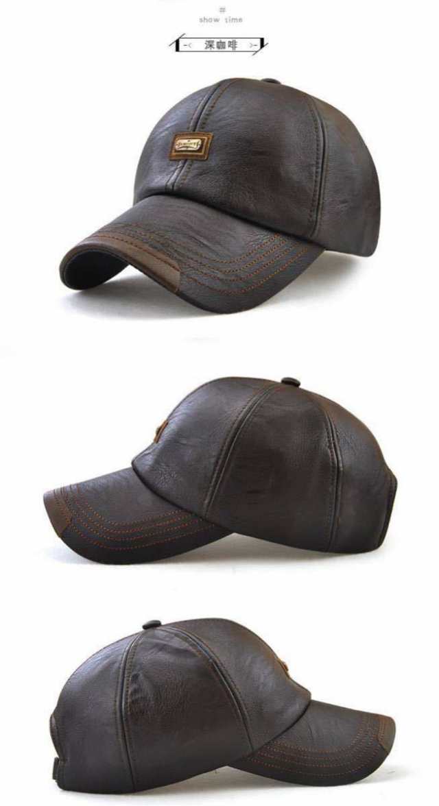 JAMONT 高品質レザーキャップ ベルト調整可能 男性皮革帽子 野球帽 ダークブラウンの通販はau PAY マーケット - オータムネットショップ