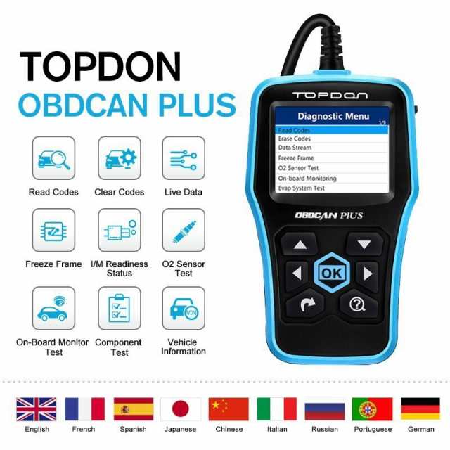 Topdon Obd2 故障診断機 Abs Srs 車 自動車 Obd 診断機 スキャンツール コードスキャナーの通販はau Pay マーケット オータムネットショップ