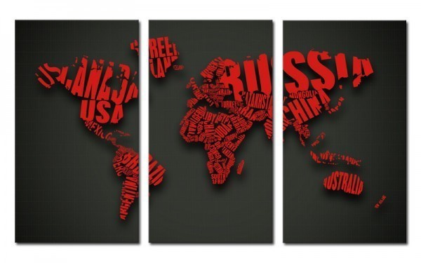世界地図 World Map 壁掛け ポスター 壁紙 3枚組 赤 黒 国名 キャンバスアート おしゃれ インテリア ディスプレイ 輸入雑貨 送料無料の通販はau Pay マーケット オータムネットショップ