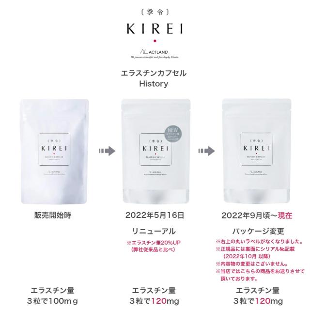 新品☆季令【KIREI】エラスチン サプリメント 100粒入 Amazon | 季令エラスチンカプセル100粒 高純度エラスチン 100