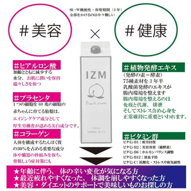 IZM ピーチテイスト 酵素ドリンク 2本 ks7.cl