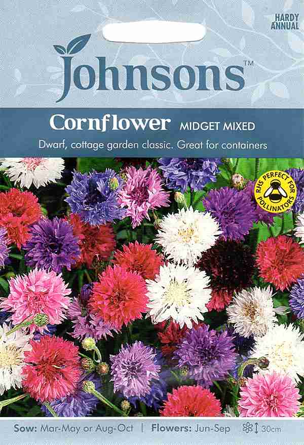 輸入種子 Johnsons Seeds Cornflower Midget Mixed コーンフラワー セントーレア ミジェット ミックス ジョンソン ズシードの通販はau Pay マーケット Gardener S Shop Ivy