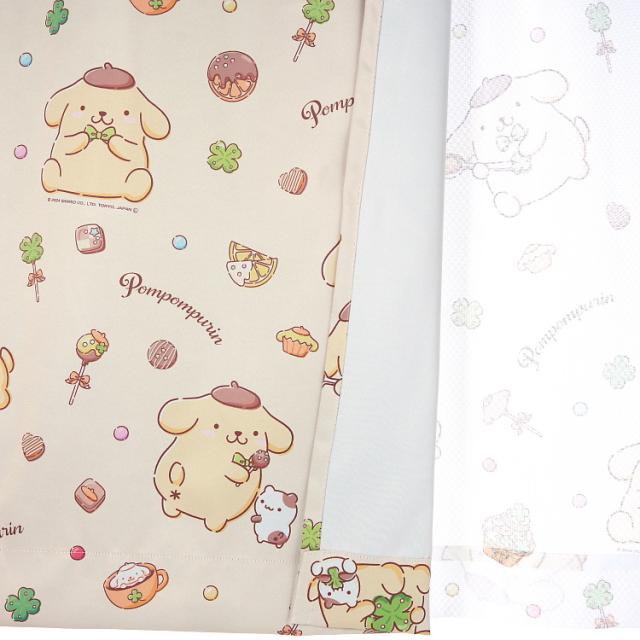 ポムポムプリン サンリオ カーテン ポムポムプリン 幅150 200cm丈