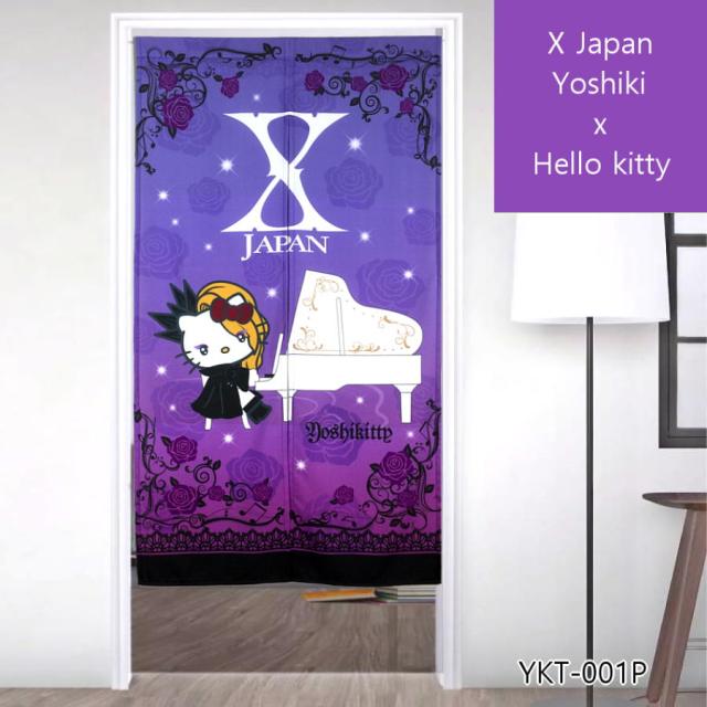 のれん 85×150cm(ロング) サンリオ YOSHIKITTY (ヨシキティ) 絵