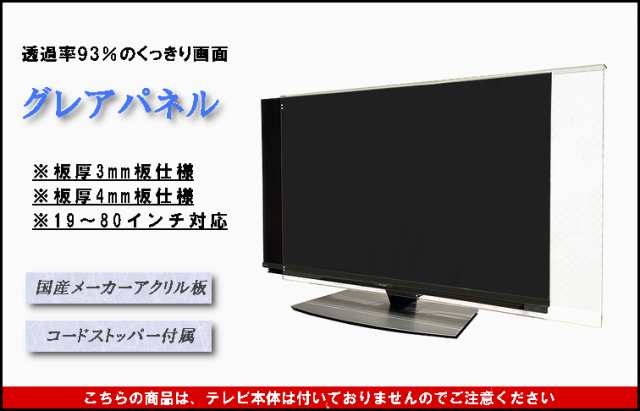 液晶テレビ 保護 パネル 32型 32インチ相当 グレア調 板厚4mm コード