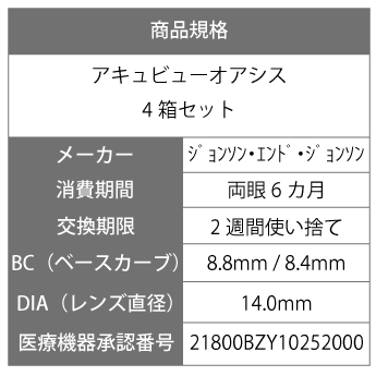 【送料無料】 【遠視用】 アキュビューオアシス 4箱セット_1