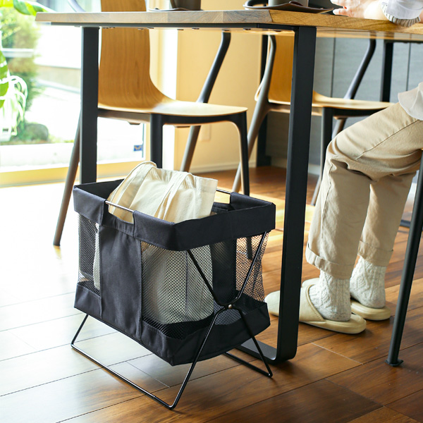 カフェ 荷物入れ メッシュバスケット 小 ブラック MB-056 手荷物入れ