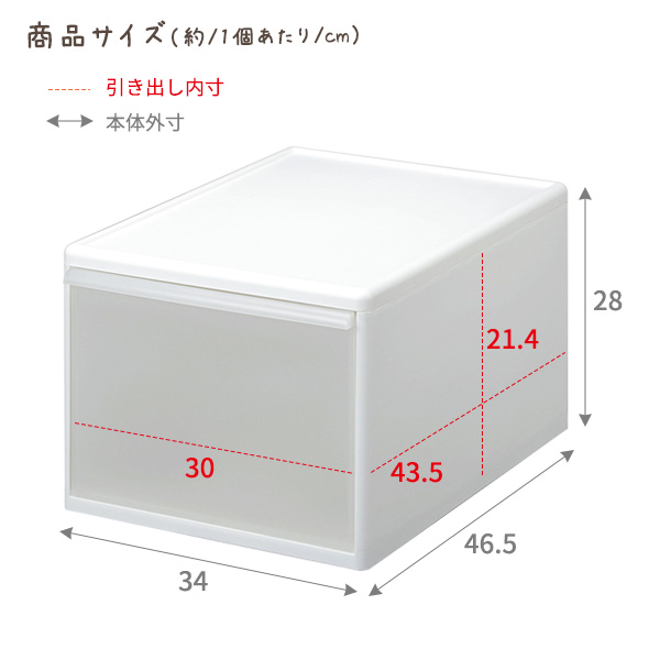 Like-it 組み合わせて使える収納ケース ワイドL×4個セット 幅34×奥行
