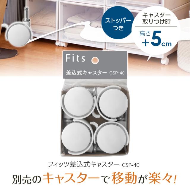 収納ケース Fits フィッツケースクローゼット 幅44×奥行53×高さ18cm ホワイトクリア 5個セット 53-44S ｜ プラスチック 引き出し 収納ボックス 衣装ケース 押入れ収納 積み重ね ウォークインクローゼット スタッキング