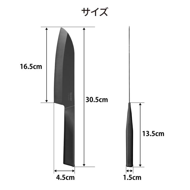 包丁 三徳包丁 山崎実業 tower タワー セラミックナイフ 三徳 刃渡り/16.5cm ホワイト 10121 / ブラック 10122 ｜ 両刃 食洗機対応 日本製 軽量 軽い キッチンナイフ 切れ味 長持ち 錆びない 国産 白 黒 シンプル おしゃれ_9
