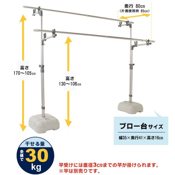 物干し 屋外 セキスイ ステンレス ブロー台付き 物干し台 BD-50S