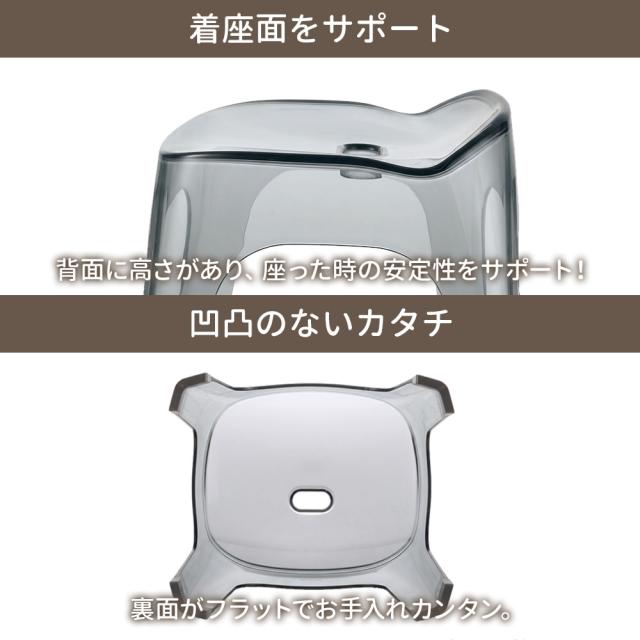 リッチェル LUXRE リュクレ 腰かけ+湯おけ+手おけセット 高さ30cm グレー/ブラウン ｜ 風呂椅子セット 湯桶 手桶 日本製 風呂イス 30H クリア 透明 風呂いす バスチェア お風呂 おしゃれ いす 腰掛 通気性 シンプル おしゃれ くすみカ_4