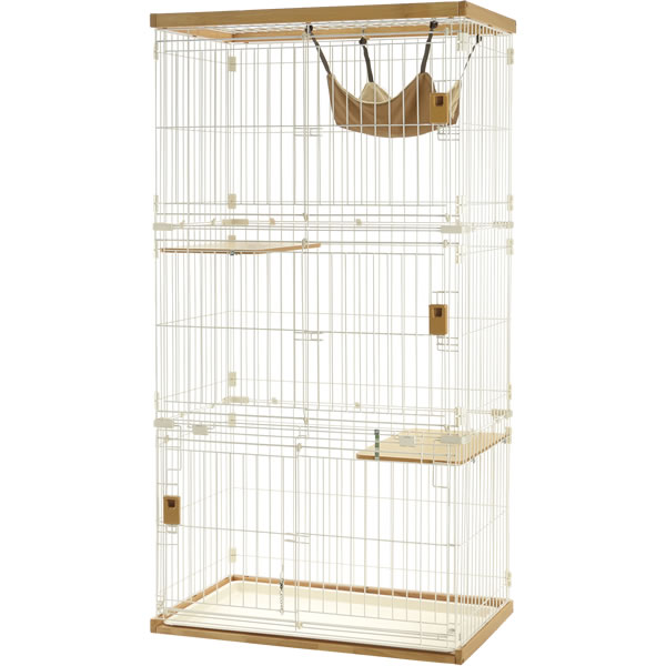 リッチェル 猫 ケージ 木製お掃除簡単キャットサークル M ライト 