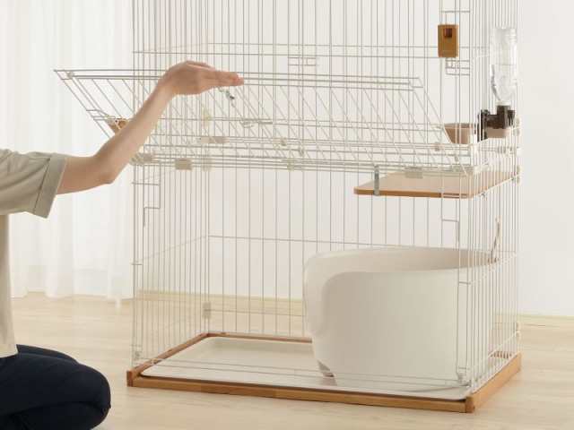 リッチェル 猫 ケージ 木製お掃除簡単キャットサークル M ライト