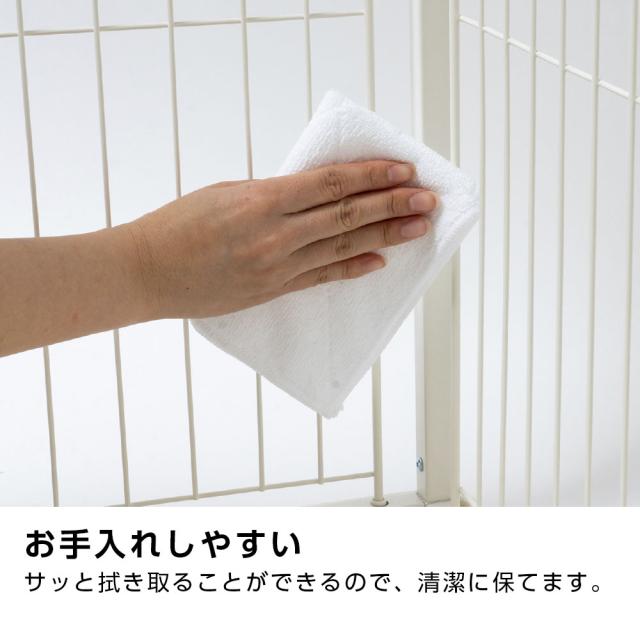 リッチェル インテリアペットサークル 90-60 屋根面セット ホワイト/ブラック ｜ ペット 犬 サークル トレー付 幅90cm 超小型犬 小型犬 屋根つき 組み立て スライドドア スチール おしゃれ モダン 白 黒 ペットケージ ゲージ_5