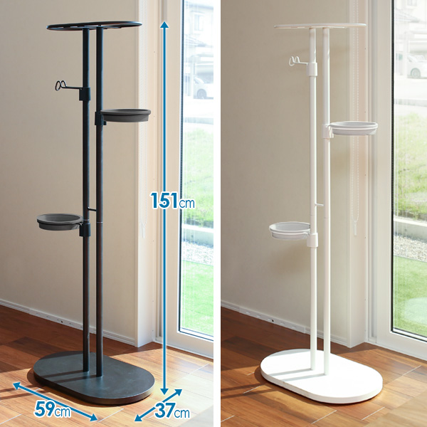 リッチェル　ボタニー　ハンギングスタンド　ブラック　フック＆プレート付き　沖縄別途送料 リッチェル ボタニー キャスター付ハンギングポールセット 選べるカラー:ブラック⁄ホワイト ｜ 観葉植物 吊り下げ おしゃれ フック・プレートつき  インテリア 屋内 室内 吊り鉢 鉢 フラワースタンド 吊鉢 | オンラインショップ　びーんず