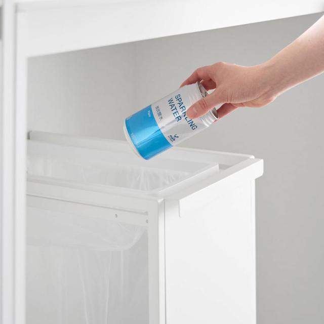 山崎実業 tower タワー スリム目隠しダストワゴン 45L ホワイト 10641/ブラック 10642 ｜ ゴミ箱 ごみ箱 45リットル ダストワゴン ダストボックス スリム キャスター付き 蓋なし 持ち手付き 目隠し ゴミ袋 隠せる カウンター下_9