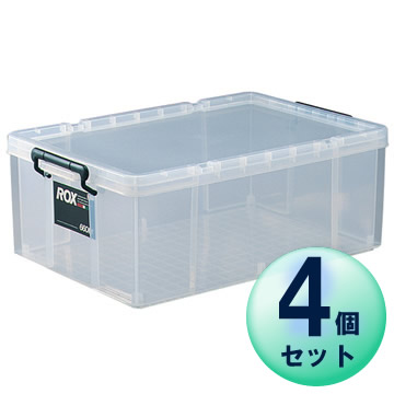 収納ケース ロックス 660M クリア 4個セット ｜ フタ 押し入れ 定番 衣装ケース
