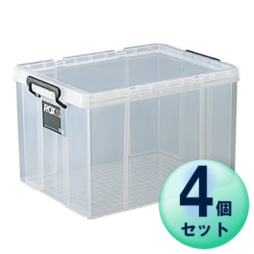 収納ケース ロックス 530L クリア 4個セット ｜ フタ 押し入れ 定番 衣装ケース