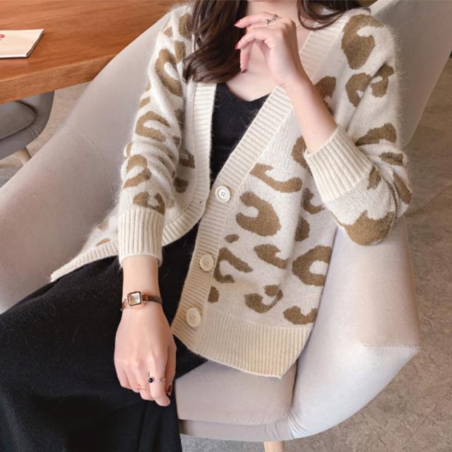 カーディガン ヒョウ柄 レディース ジャガード ひょう柄 ニット ジャケット ニットカーデ カジュアル かわいい トレンド 送料無料の通販はau Pay マーケット Tokohana