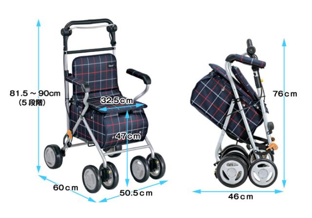 幸和 シルバーカー TacaoF チェック柄 シルバーカー 座れる 折りたたみ式 チェック柄 シルバーカー 折りたたみ式 幸和 シルバーカー TacaoF