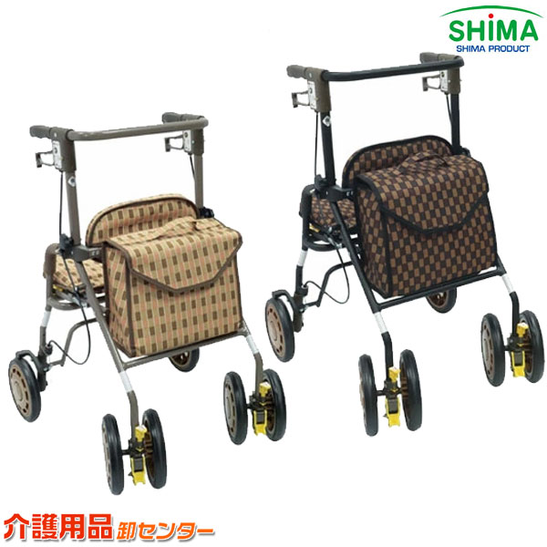 歩行車 島製作所 四輪歩行器 シンフォニーEVO 座れる おしゃれ 折りたたみ コンパクト 歩行介助 補助具 カート 老人 歩行器 手押し車 QAPマークの通販は 19,880円