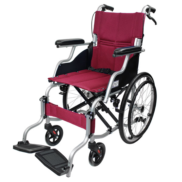 車椅子 軽量 折りたたみ コンパクト 自走式 スマイル CA-70SU 【ケア