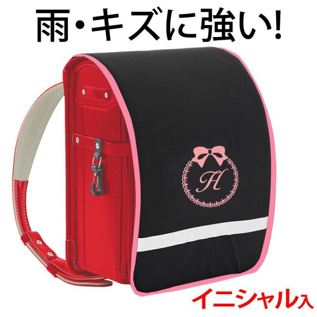ランドセルカバー 雨 キズに強い リボン 黒生地 ピンクふち ピンク刺繍 日本製の通販はau Pay マーケット クラウンハート