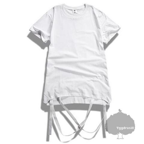 ロング丈 半袖tシャツ トップス M 白 メンズ ホワイト ストラップの通販はau Pay マーケット セレクトショップ ユグドラシル