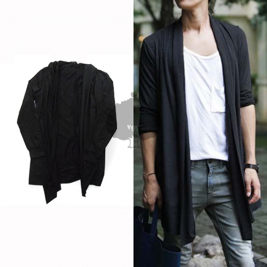 トッパーカーディガン 薄手 黒 M メンズ 羽織 ルーズ モノトーン モード トップス ブラックの通販はau Pay マーケット セレクトショップ ユグドラシル