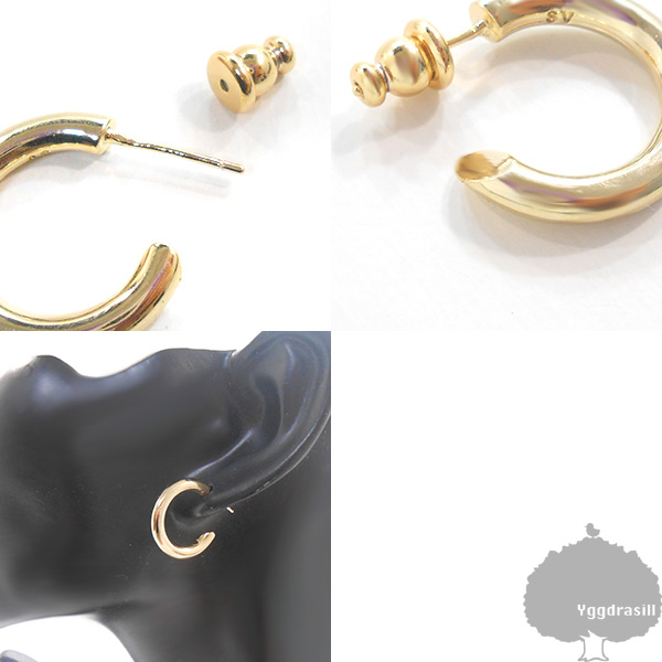 スラッシュカット フープピアス ゴールド 金 シルバー 銀 太め ラウンド サークル ストレートポスト 両耳用 ペア 男女兼用 2カラー メンの通販はau Pay マーケット Ygg Store