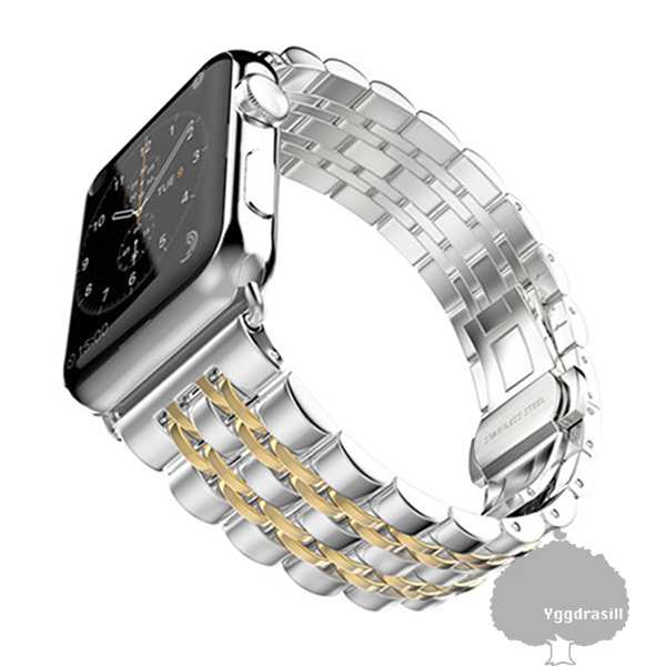 apple watch アップルウォッチ R3 ジュビリー 腕時計 ステンレス ベルト コンビカラー 38mm/40mm/42mm/44mm 金属  バンド ブロンズ 銀 ピ