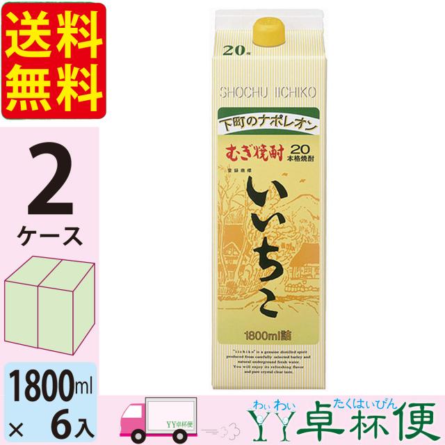 いちこ 焼酎 1.8Lパック 6本セット　2ケース いいちこ 麦焼酎 20度 1.8L (1800ml) パック 6本入 2ケース(12本) 【