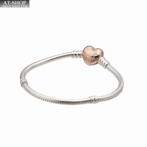 パンドラ ブレスレット PANDORA Moments Heart & Snake Chain Bracelet ...