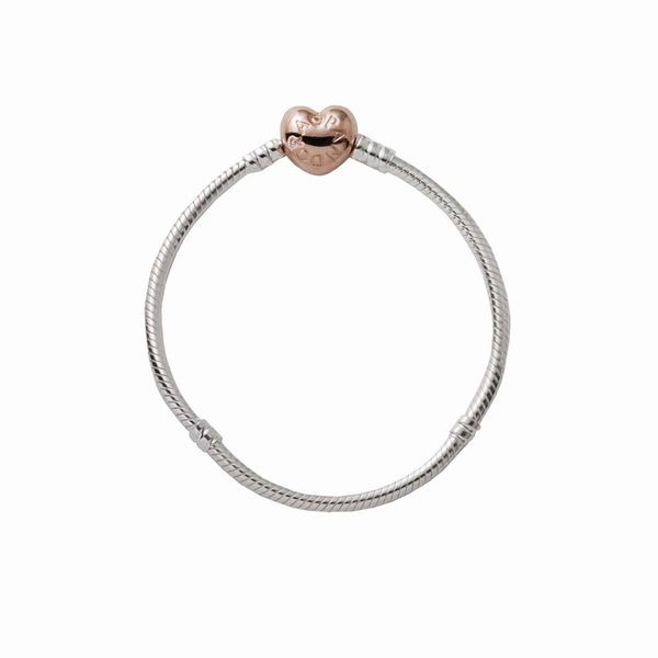 パンドラ ブレスレット PANDORA Moments Heart & Snake Chain Bracelet ...