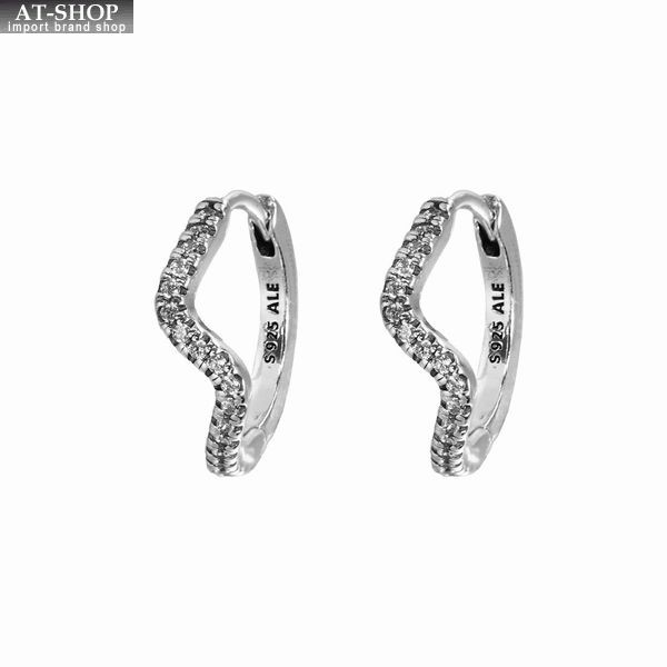 パンドラ ピアス PANDORA Sparkling Wave Hoop Earrings スターリングシルバー925 レディースアクセサリー