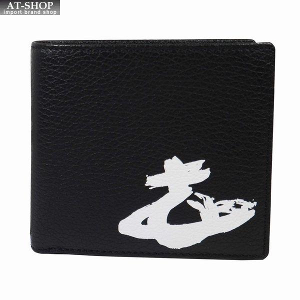 Vivienne Westwood インポート SAFFIANO 口金二つ折り財布(ブラック)（メンズ）（1220952006