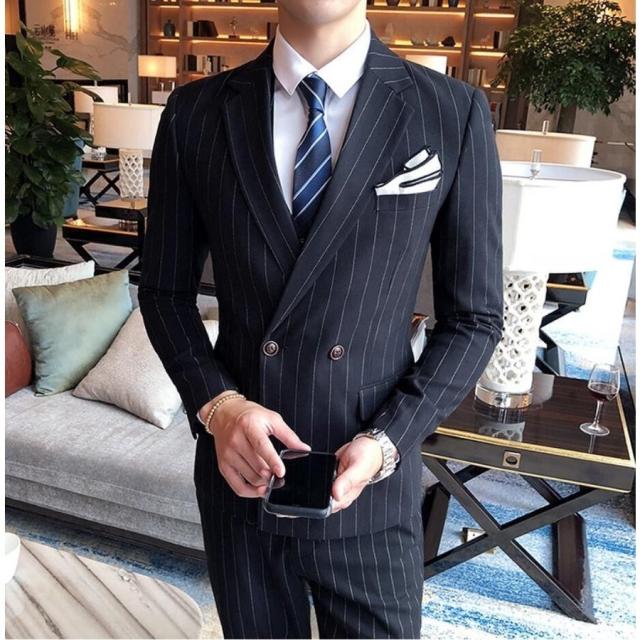 超特価sale開催 D8j7スリムスーツ ストライプ柄 メンズスーツ ピース フォーマルスーツ ピー セットアップ Devzone Positivecoach Org