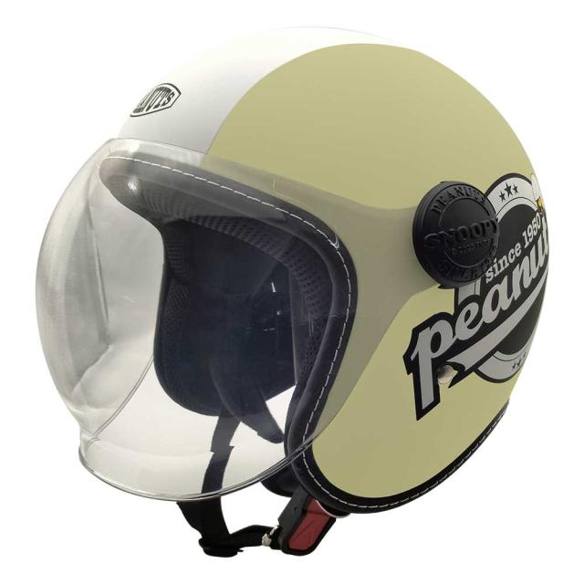 AXS SNOOPY SNJ-105 ハイウェイライダー マットイエロー シールド付きジェットヘルメット_1