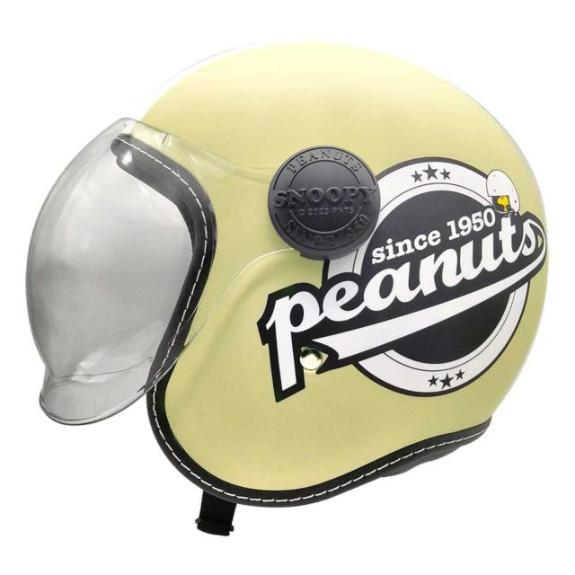 AXS SNOOPY SNJ-105 ハイウェイライダー マットイエロー シールド付きジェットヘルメット_3
