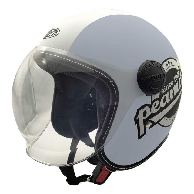 AXS SNOOPY SNJ-106 ハイウェイライダー マットブルー シールド付きジェットヘルメット_1