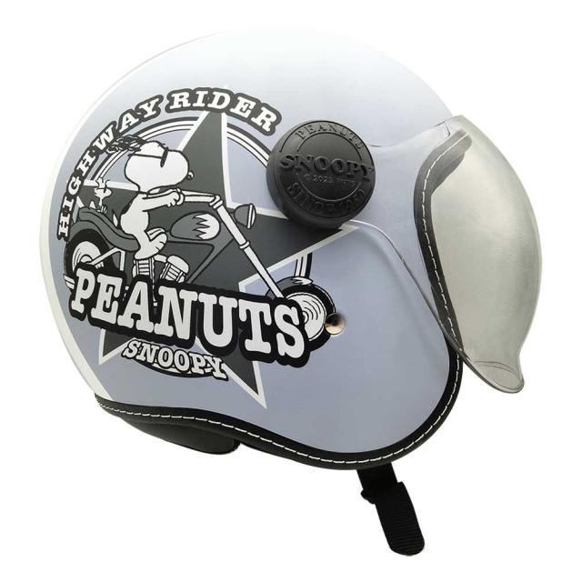 AXS SNOOPY SNJ-106 ハイウェイライダー マットブルー シールド付きジェットヘルメット_3