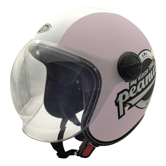 AXS SNOOPY SNJ-107 ハイウェイライダー マットピンク シールド付きジェットヘルメット_1