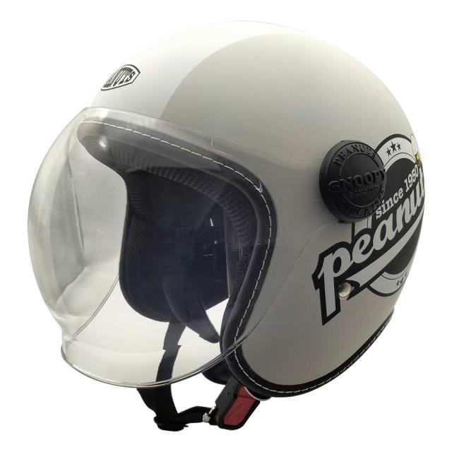 AXS SNOOPY SNJ-108 ハイウェイライダー マットグレー シールド付きジェットヘルメット_1