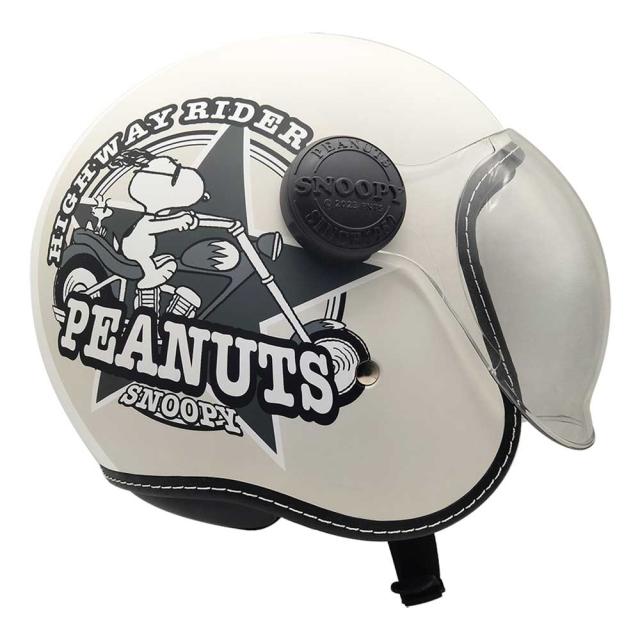 AXS SNOOPY SNJ-108 ハイウェイライダー マットグレー シールド付きジェットヘルメット_4